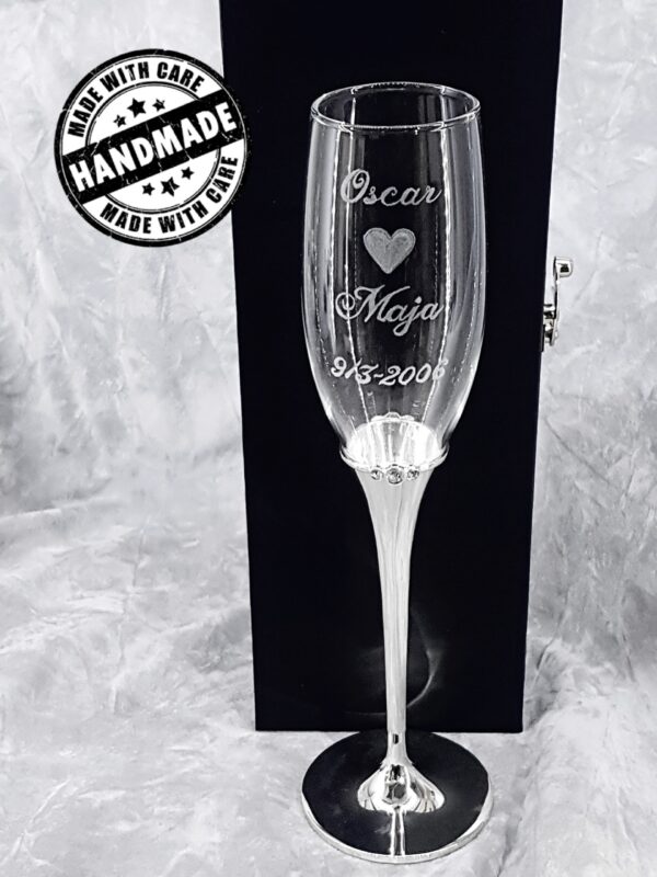 Champagneglas glas/ 2st Inkl. Gravyr