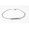 Silver ID Armband, small pansar & Gravyr