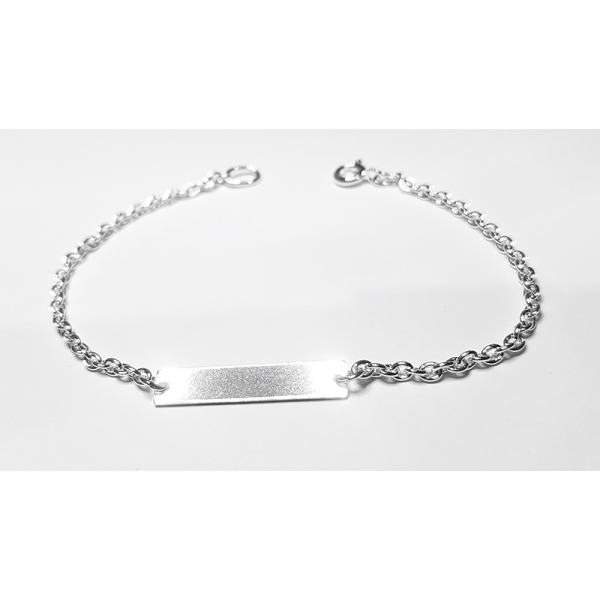 Silver ID Armband, small ankarkedja rund