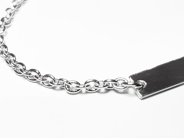 Silver ID Armband, small ankarkedja rund