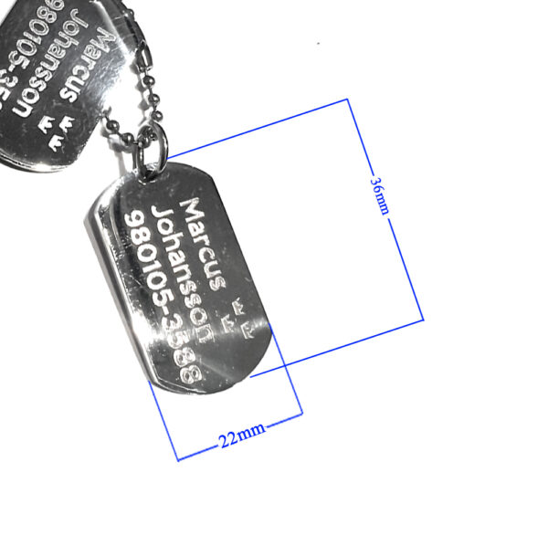 Dogtags x 2 - Rostfritt stål