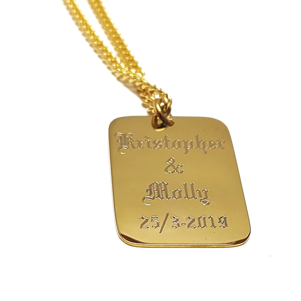 Golden ID Bricka / mellan storlek