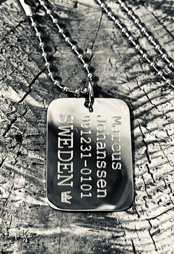 Dog tag enkel - Stainless