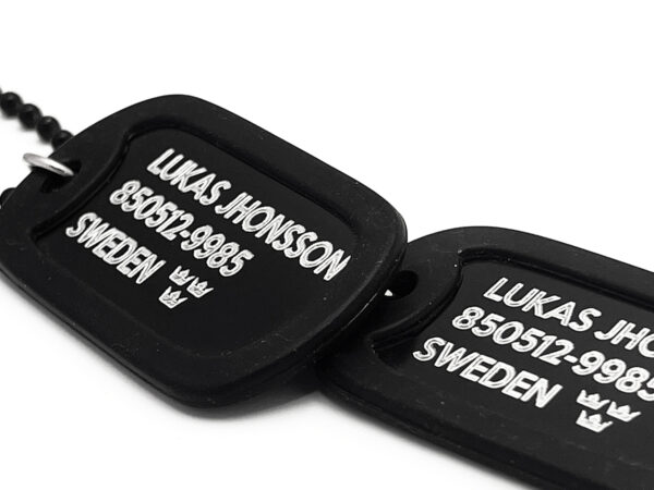 Dog tags US. Aluminiun SVART