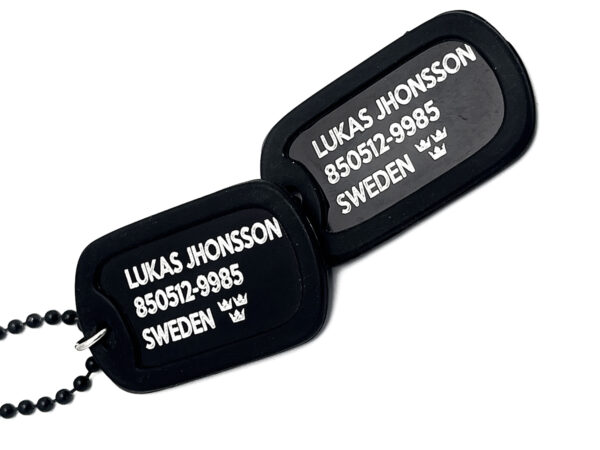 Dog tags US. Aluminiun SVART