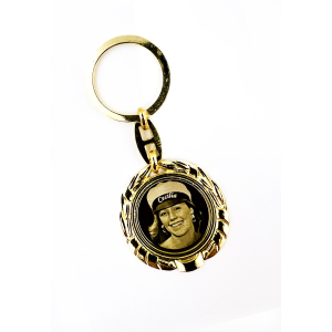 Nyckelring  Medallion Fotogravyr - förgylld