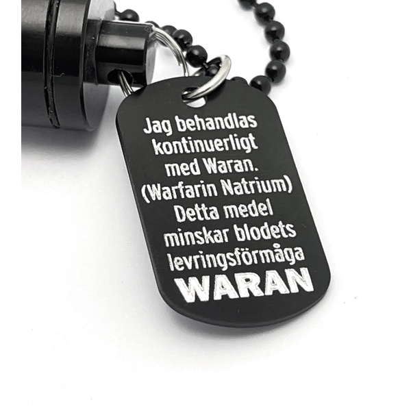 WARAN bricka med Pillbehållare Svart