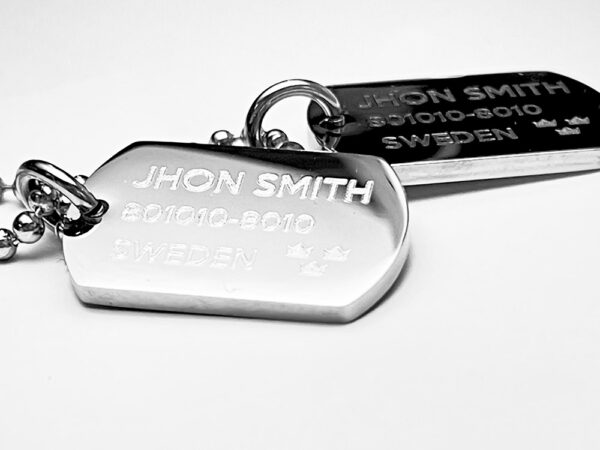 Mini Dogtags / Rostfritt Stål 25x16
