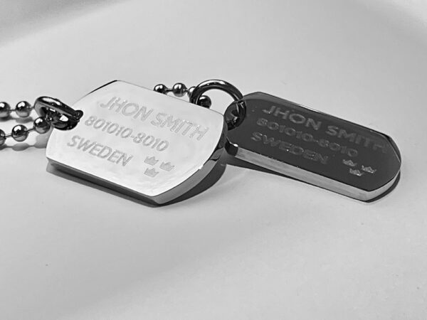 Mini Dogtags / Rostfritt Stål 25x16