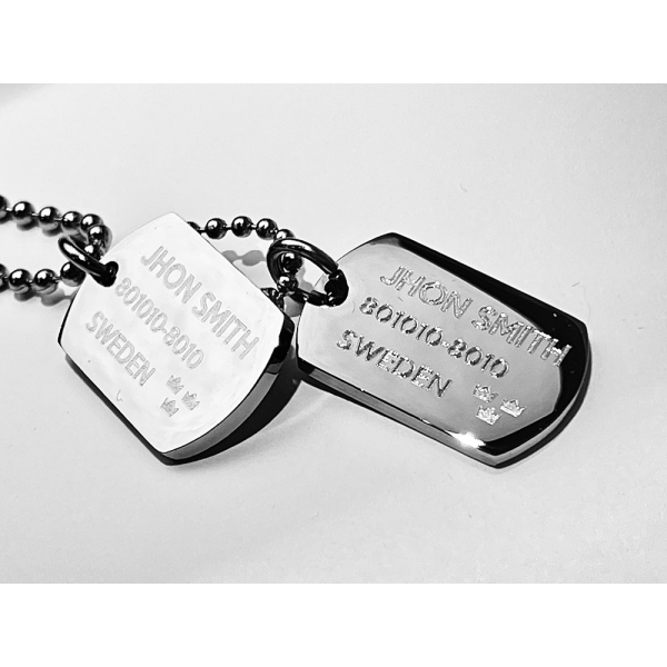 Mini Dogtags / Rostfritt Stål 25x16