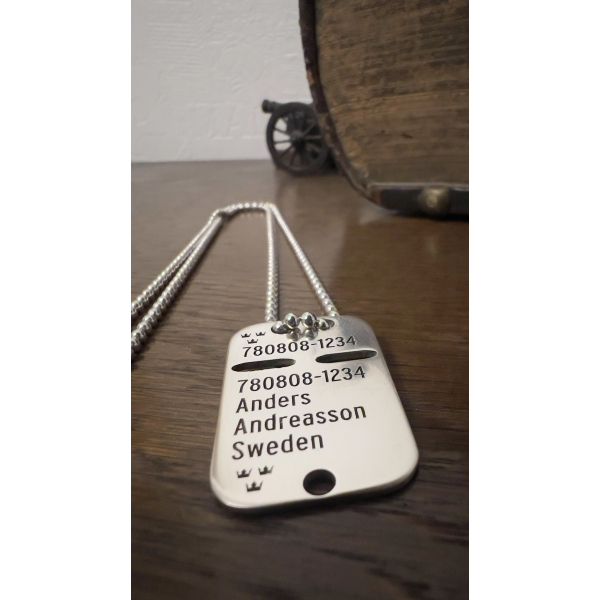 Svensk ID Bricka - ÄKTA SILVER!