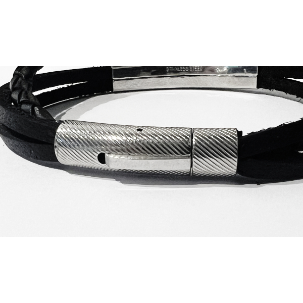 Steel & Leather armband