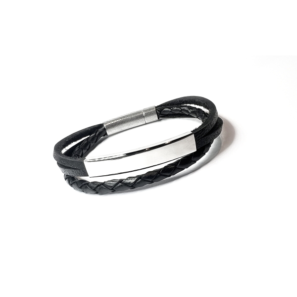 Steel & Leather armband