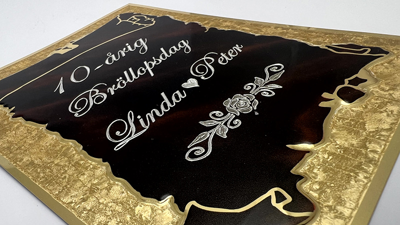 Plakett Award Brun/guld