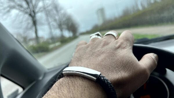 Steel & Leather Armband XL