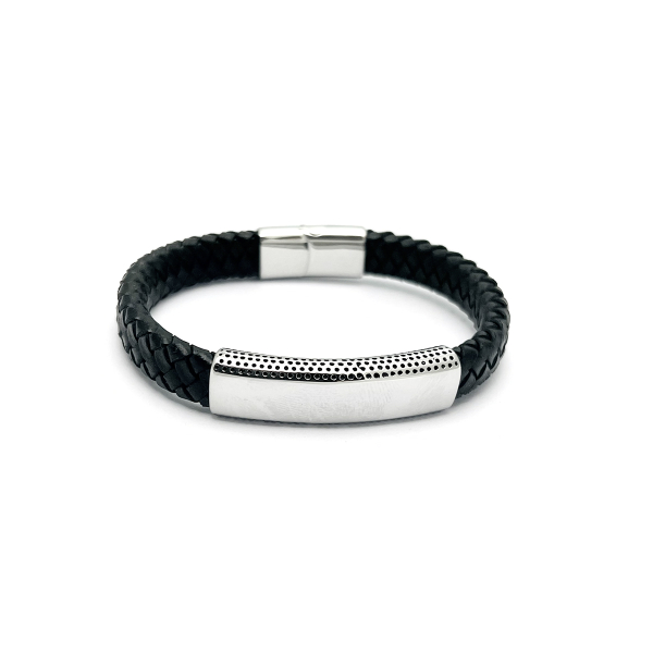 Steel & Leather Armband XL