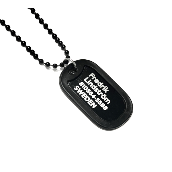 Dog tag US Svart Aluminio 1st