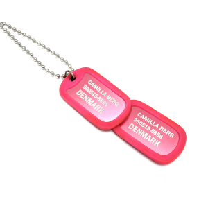 Dog tags US. Rosa Aluminiun