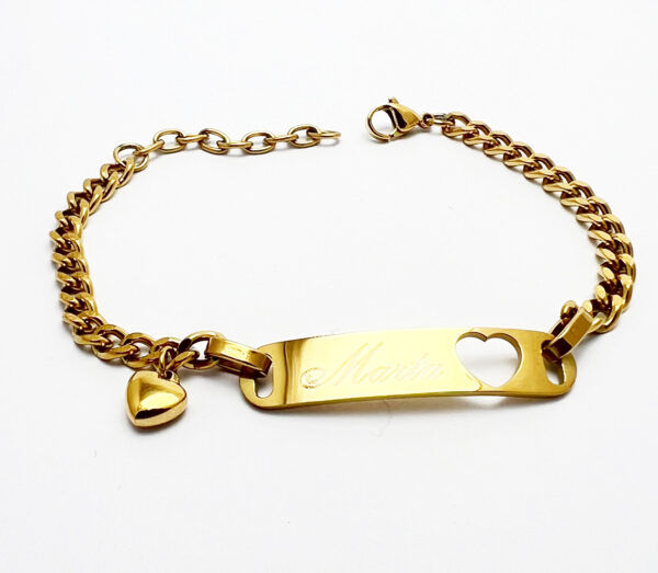 ID armband Hjärta Förgylld