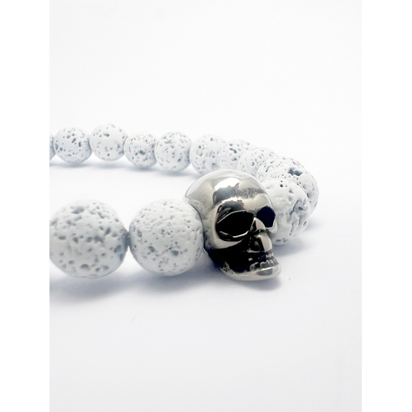 Vitt lava armband
