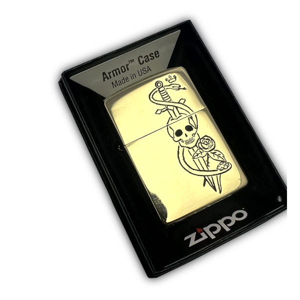 Armor Zippo: Knife Skull