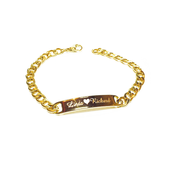 ID armband Guldplätterad Rostfritt inkl Gravyr